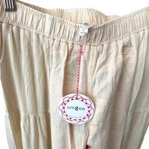 Umgee cream ivory bohemian tiered loose high waist palazzo pants harem thumbnail 4