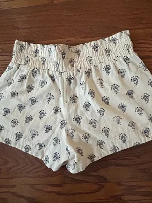 A New Day Linen Blend Paperbag Waist All Over Print Shorts Size XS Boho thumbnail 8