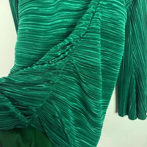 Hello Molly Hype Girl Plisse Long Sleeve Mini Dress Green US Size 8 thumbnail 6