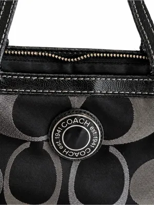 Coach Signature Black & Silver Jacquard Tote Bag – Style F20429 thumbnail 8