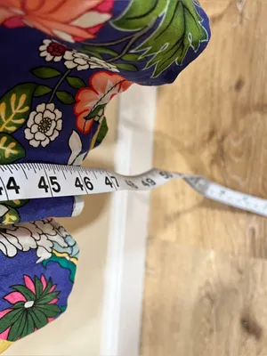 Maria B digital printed floral shirt dress boho smocked waist tiered S NWT thumbnail 12
