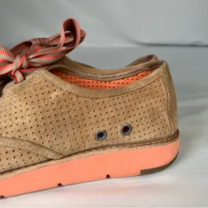 Johnston & Murphy Bree Tan Perforated Suede Lace Up Shoes Peach Womens 7.5‎ thumbnail 5