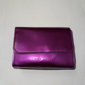 Authen Marc Jacobs Cosmetic Bag w/Lining Glossy Purple & Green. 7x5x2 thumbnail 10