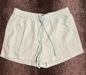 Womens small NWT J.Crew Mercantile 3" Linen Blend Drawstring Shorts-mint green thumbnail 1