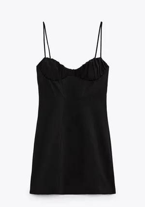 nwt drapped boycon mini party coctail little black dress thumbnail 3
