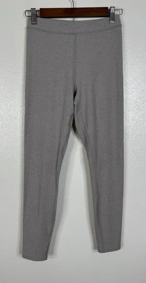 Alo Yoga Womens Ribbed Leggings Heather Gray High Waisted Athleisure Size S thumbnail 1