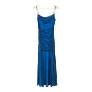 Jodi Kristopher Vintage Y2K Blue Ruched Maxi Dress / Formal Gown / Prom thumbnail 2