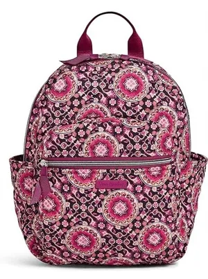 NWOT Vera Bradley Small Backpack Raspberry Medallion Quilted Pink Floral thumbnail 1