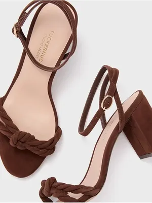 Tuckernuck x Studio McGee Wren Brown Suede Block Heel Sandals Ankle - Size 8 thumbnail 1