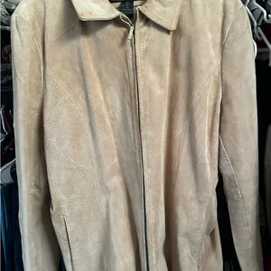 Women's Tan Suede/Leather Jacket Size XXL thumbnail 1