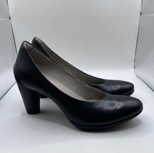 Ecco Shoes Womens Sz 38 US 7-7.5 Sculptured 75 Black Leather Pumps thumbnail 1