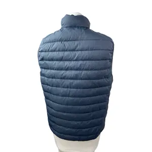 Uniqlo Ultra Light Houndstooth Women's Blue Full Zip Puffer Vest Jacket Size S thumbnail 4