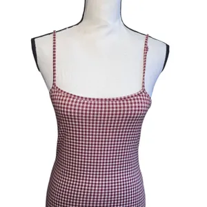 Missguided Red and White Gingham Spaghetti Strap Bodycon Mini Dress thumbnail 2