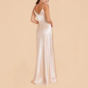 BIRDY GREY Jay Dress in Shiny Satin Champagne thumbnail 2