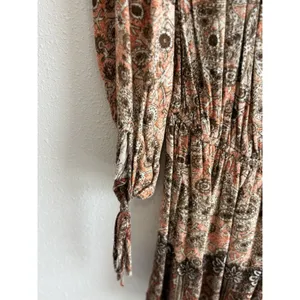 Free People So Divine Romper Apricot Paisley Boho Cold Shoulder SP‎ thumbnail 6