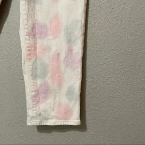 Universal Threads Vintage Straight White Pink & Blue Jeans Womens 2 Polka Dot thumbnail 2