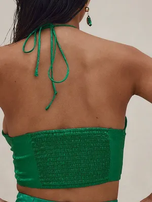 12th Tribe St.‎ Barths Emerald Jacquard Crop Top Emerald Green thumbnail 7
