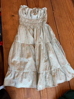 Aeropostale Dress Floral Green strapless thumbnail 1