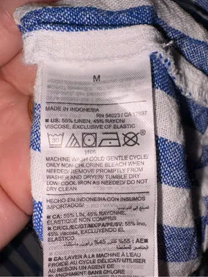 Old Navy Striped Maxi Dress‎ Med Blue White Linen Cottagecore Picnic Dorothy thumbnail 7