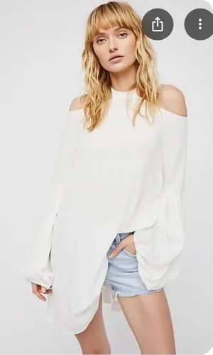 Free People Drift Away white tunic boho dress or tunic sz XS or S thumbnail 1