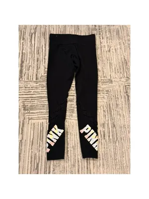 Pink Victoria's Secret Yoga women's small black leggings thumbnail 4