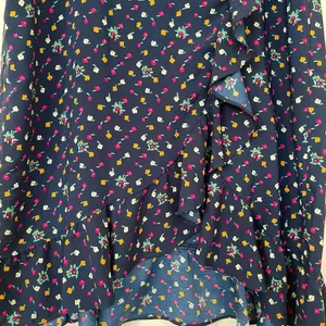 Loft Midi Skirt Large Floral Ruffle Navy Blue Fall Winter Whimsigoth Resort Boho thumbnail 8