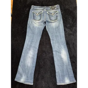 Miss Me Womens Bootcut Jeans Medium Wash Embroidered Studded Mid Rise Sz 29 thumbnail 8