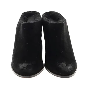 Kelsi Dagger Brooklyn Black Suede Faux Fur Lined Wedge Mules Clogs Womens 10 thumbnail 2