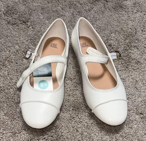 Wild Fable White Mary Jane Flats vegan leather size 9.5 thumbnail 1