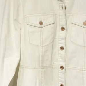Frye Women's Size‎ XL White Long Sleeve Denim Button Front Mini Dress thumbnail 3
