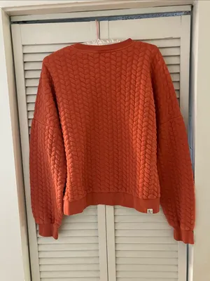 Maloja Quilted Crewneck Sweatshirt in Salmon Red Orange Size Medium thumbnail 7
