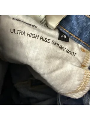 7 For All Mankind Ultra High Rise Skinny Boot Jeans Medium Wash Blue Size 28 thumbnail 6