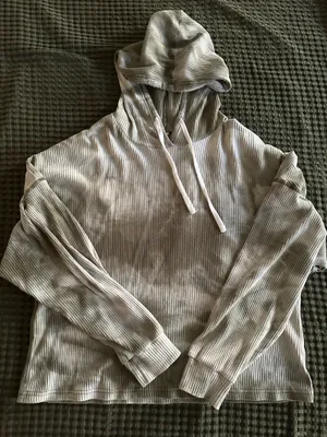 Lightweight Tye Dye Long Sleeve Hoodie Gray thumbnail 3