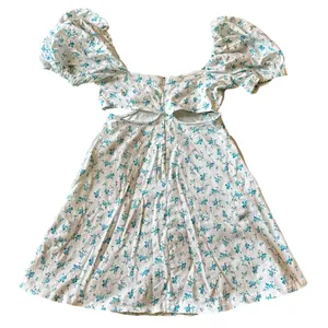 Dress Mini Cutout Floral Print Blue & White XS thumbnail 8