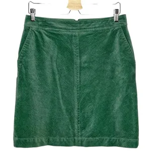 Boden Green Corduroy Pencil Skirt Academia LONG Length thumbnail 1