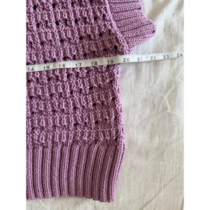 Varley Fillmore Knit Women XS Purple Short Sleeve Pointelle Sweater thumbnail 10