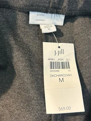 NWT J. Jill Grey Ponte Pull On Stretch Pants Leggings Elastic Waist Size Medium thumbnail 8