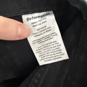 Reformation Wilder High Rise Wide Leg Jeans in Black Size 25 thumbnail 5