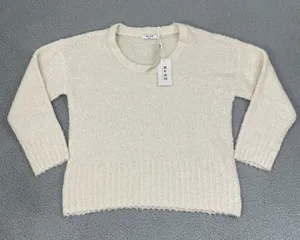 NA-KD‎ Knitted Sweater Women M Ivory Scoop Neck Pullover NWT thumbnail 1