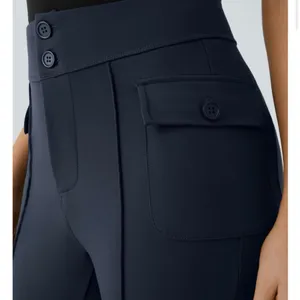 Halara SculptKnit High Waisted Side Flap Pocket Flare Casual Cargo Pants thumbnail 3