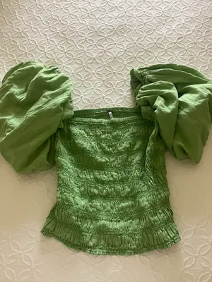 Revolve Green Puff Sleeve Top thumbnail 1