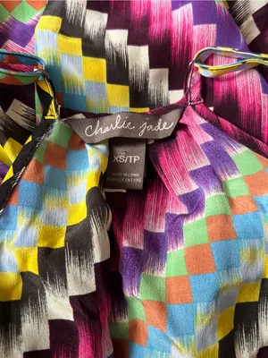 Charlie Jade Multi-Color Chevron Wrap Sundress - Women Size:XS thumbnail 6