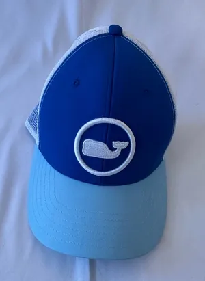 Vineyard Vines Two-Tone Blue Whale Logo Trucker Hat thumbnail 1