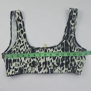 Varley 75N Animal Print Bikini Top‎ Front Zipper Size Large thumbnail 7