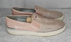 MICHAEL Michael Kors blush pink leather mesh slip on boat shoes flats sz 9 thumbnail 1