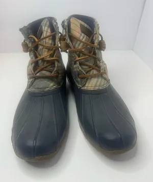 Sperry Plaid Waterproof Duck Boots Size 6.5 thumbnail 1