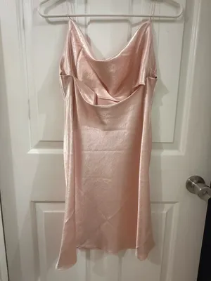 Shop Priceless Pink champagne silk dress thumbnail 2