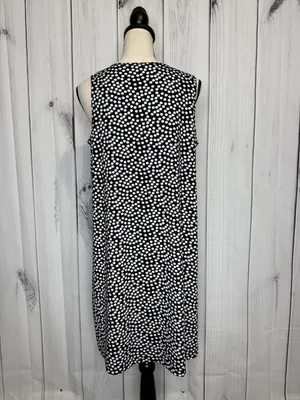 Annalee + Hope Women's Black White Sleeveless Dress Size Large Polka Dot thumbnail 7