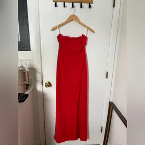 Lulus Memorably Iconic Red Strapless Lace Bustier Maxi Dress Size Small Formal thumbnail 4