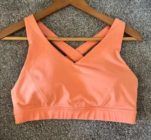 Women’s Lululemon Orange padded cross back athletic sports bra 8 thumbnail 1